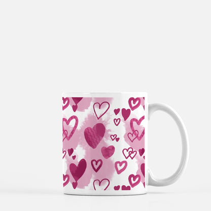 Pink Hearts Mug 11oz.