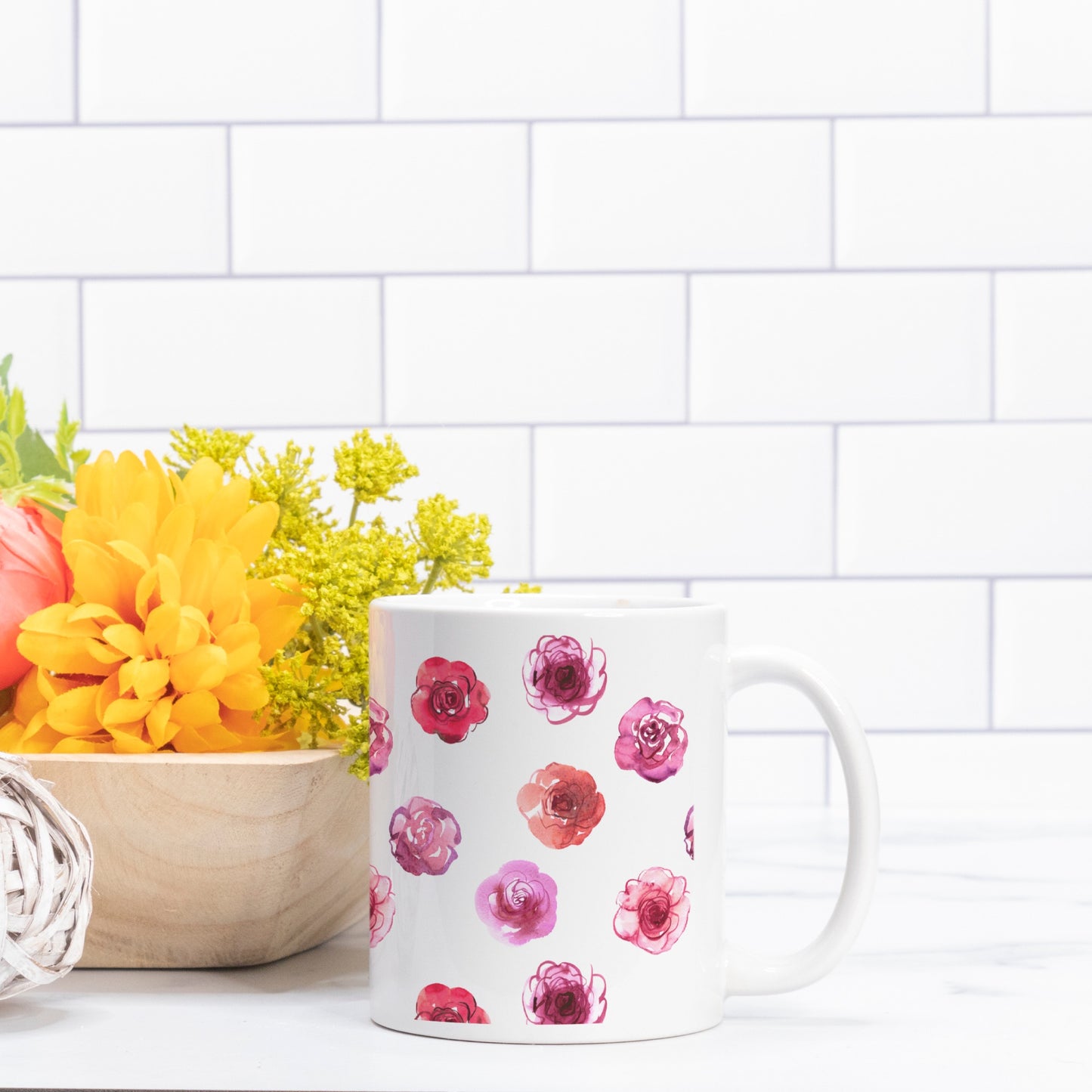 Watercolor Flower Mug 11oz.