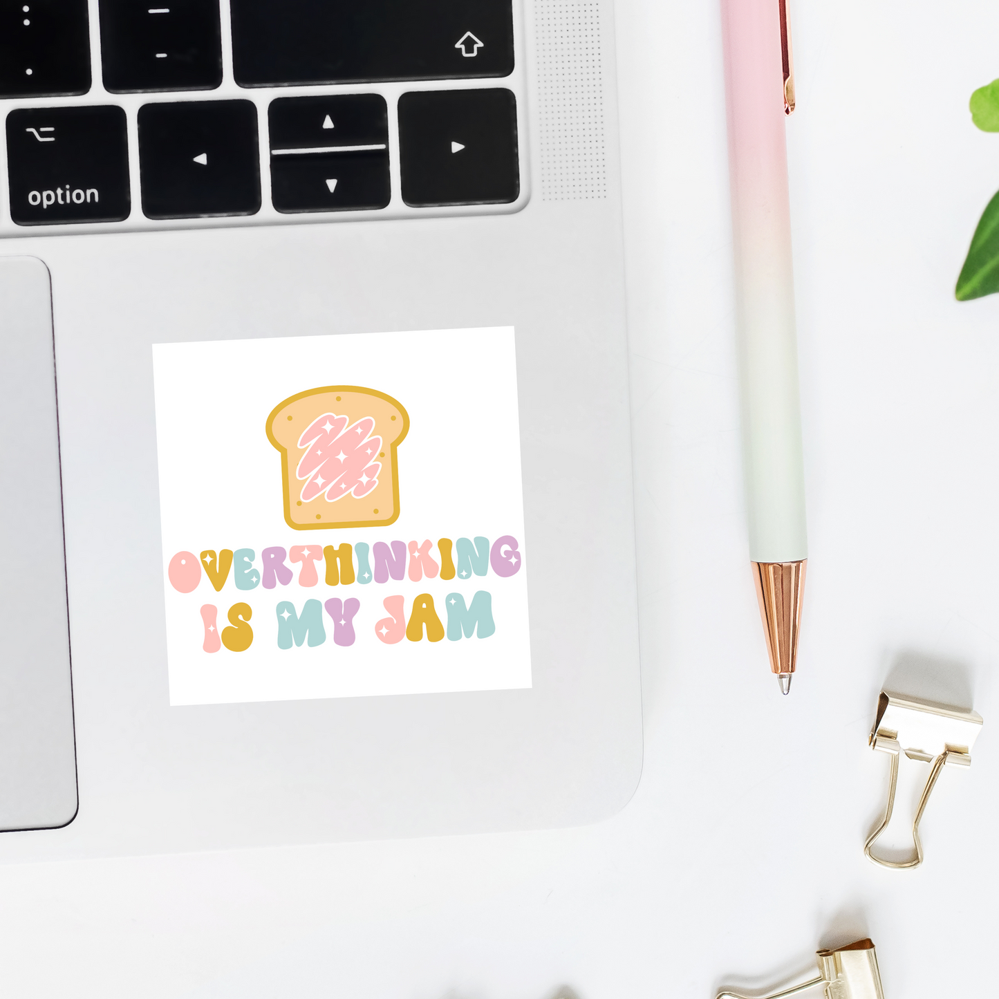 Overthinking Is My Jam Sticker -- Laptops, Phones, Tablets, Water Bottles, Notebooks, Cars