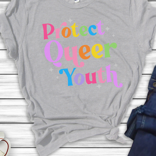 Protect Queer Youth LGBTQ Pride T-Shirt Sizes S-2XL