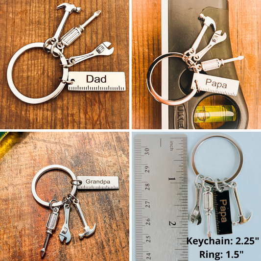 Stainless Steel Keychains + custom cards: Stocking Stuffers for Grandpa!